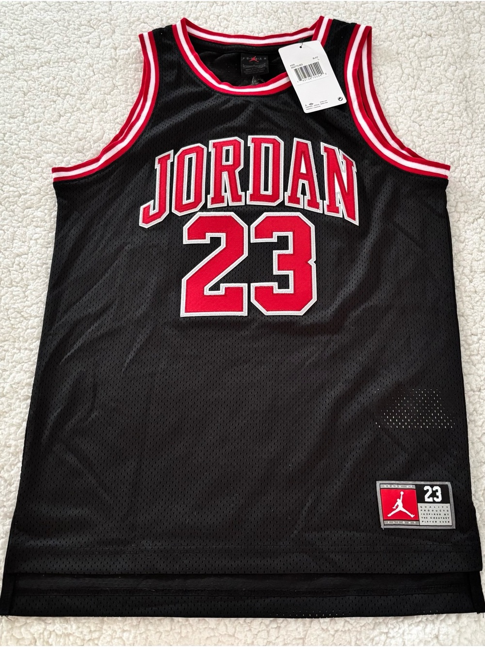 Jordan 23 Black & Red Basketball Jersey Size Kids’ Large